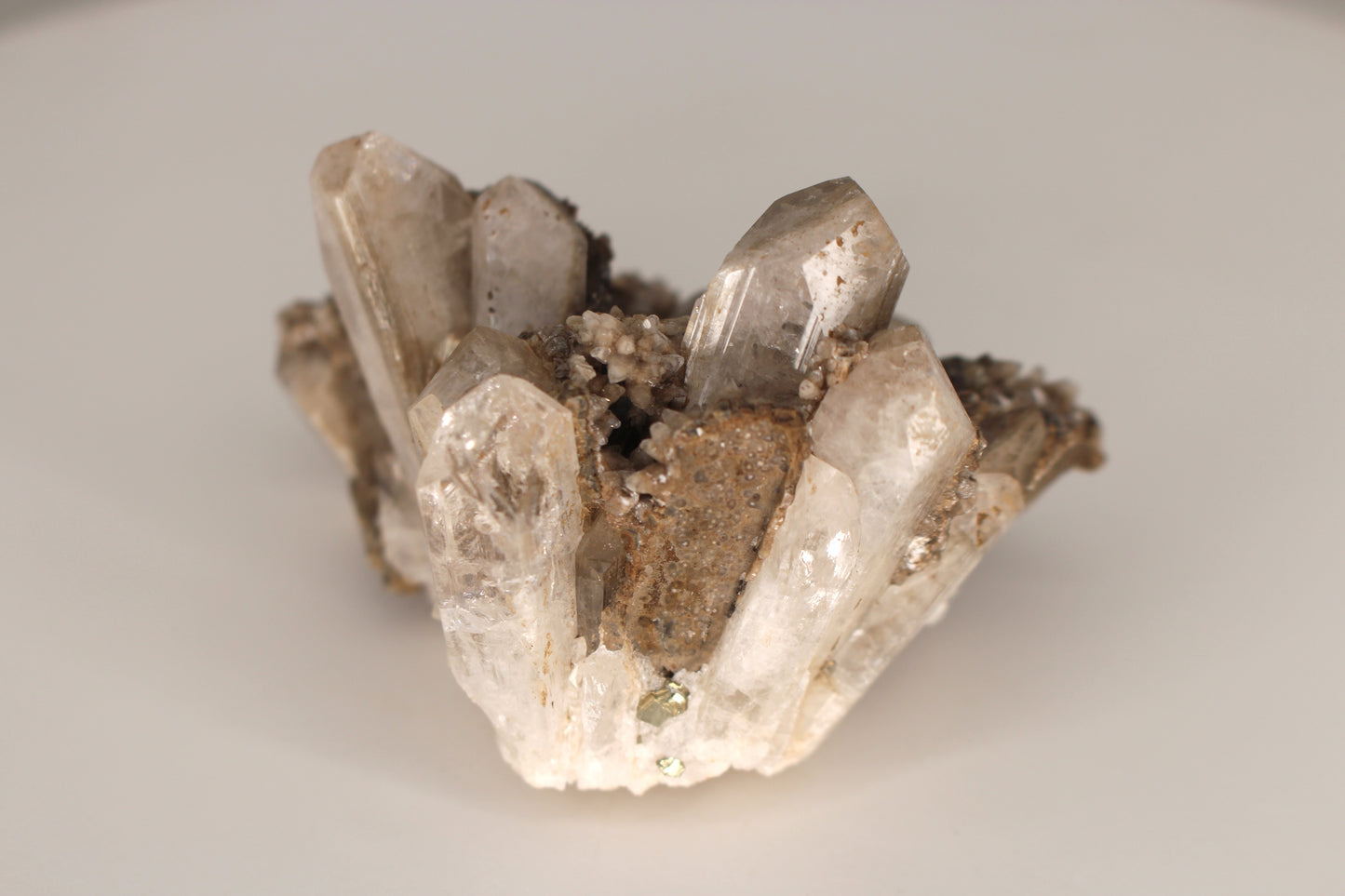 Calcite with Danburite and Pyrite