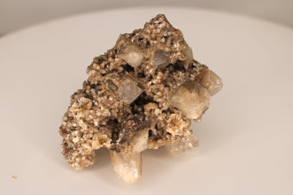 Calcite with Danburite and Pyrite