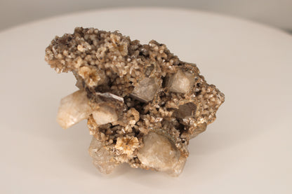 Calcite with Danburite and Pyrite