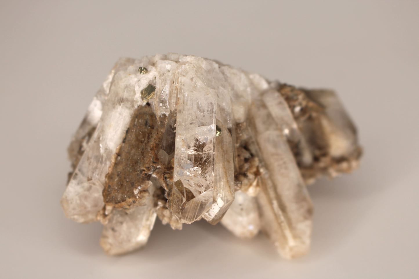 Calcite with Danburite and Pyrite