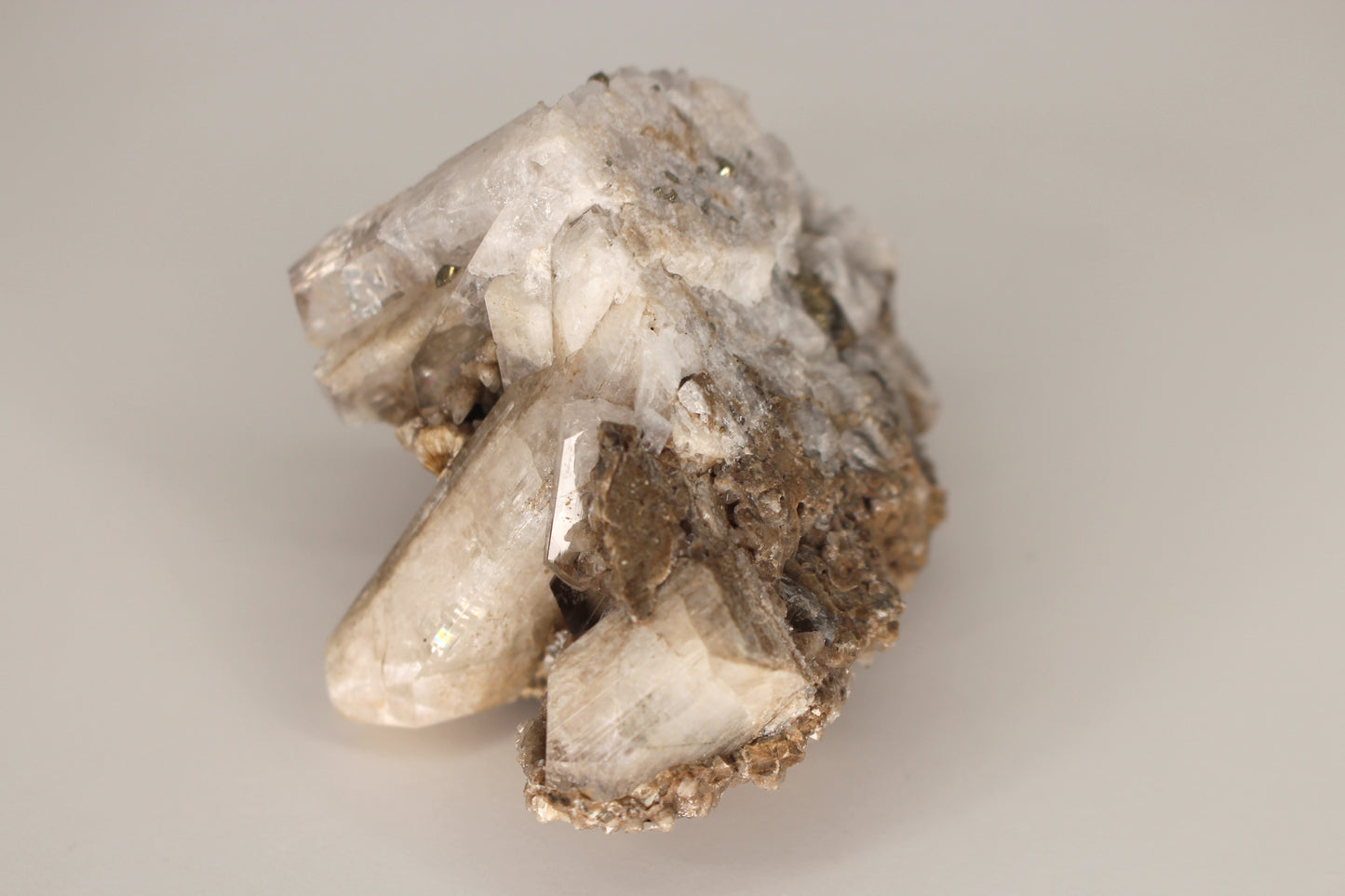 Calcite with Danburite and Pyrite