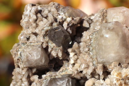 Calcite with Danburite and Pyrite