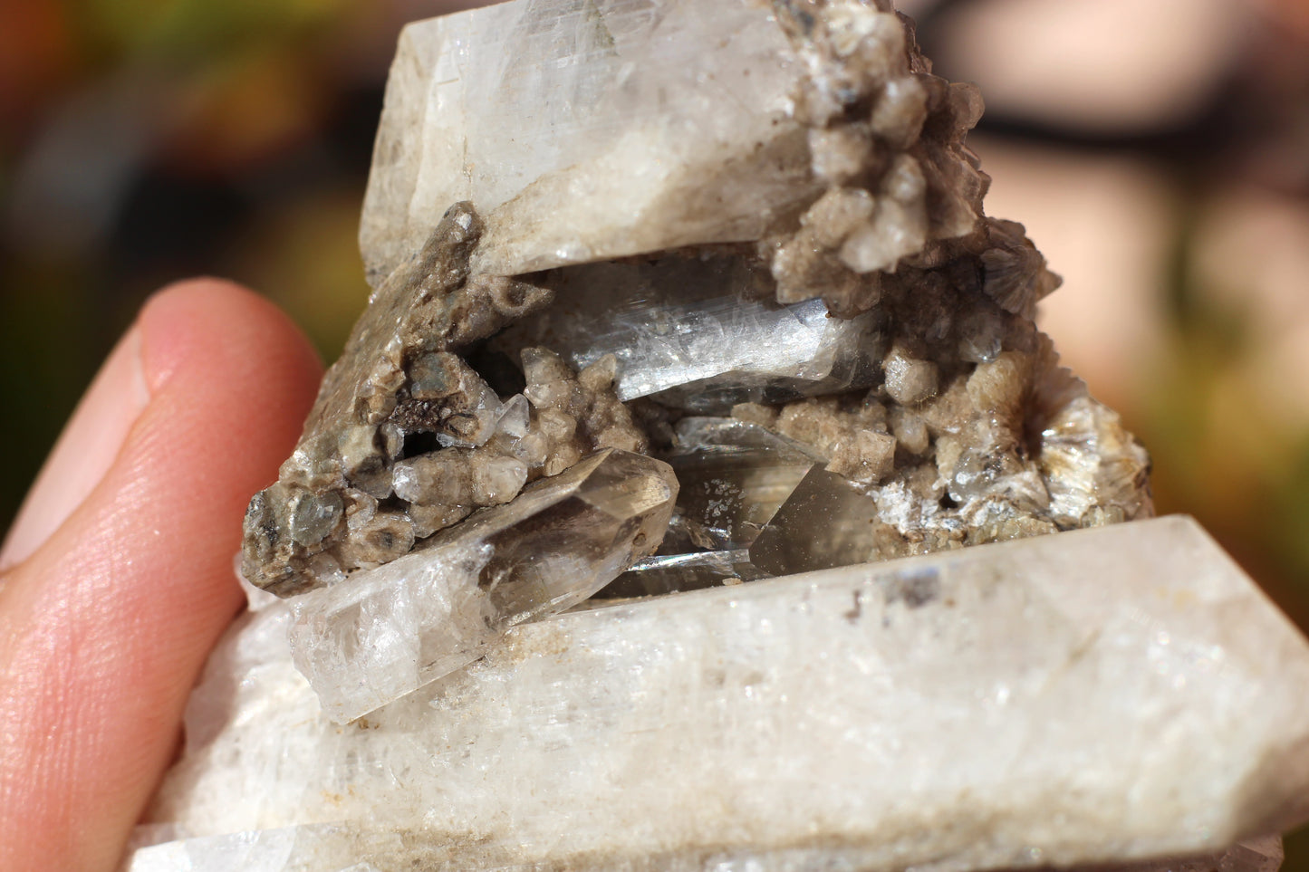 Calcite with Danburite and Pyrite