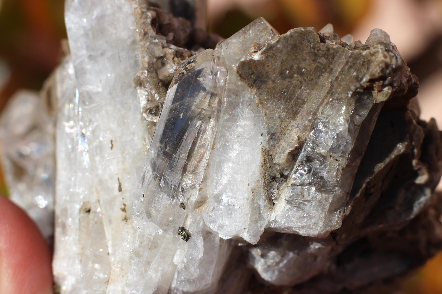 Calcite with Danburite and Pyrite