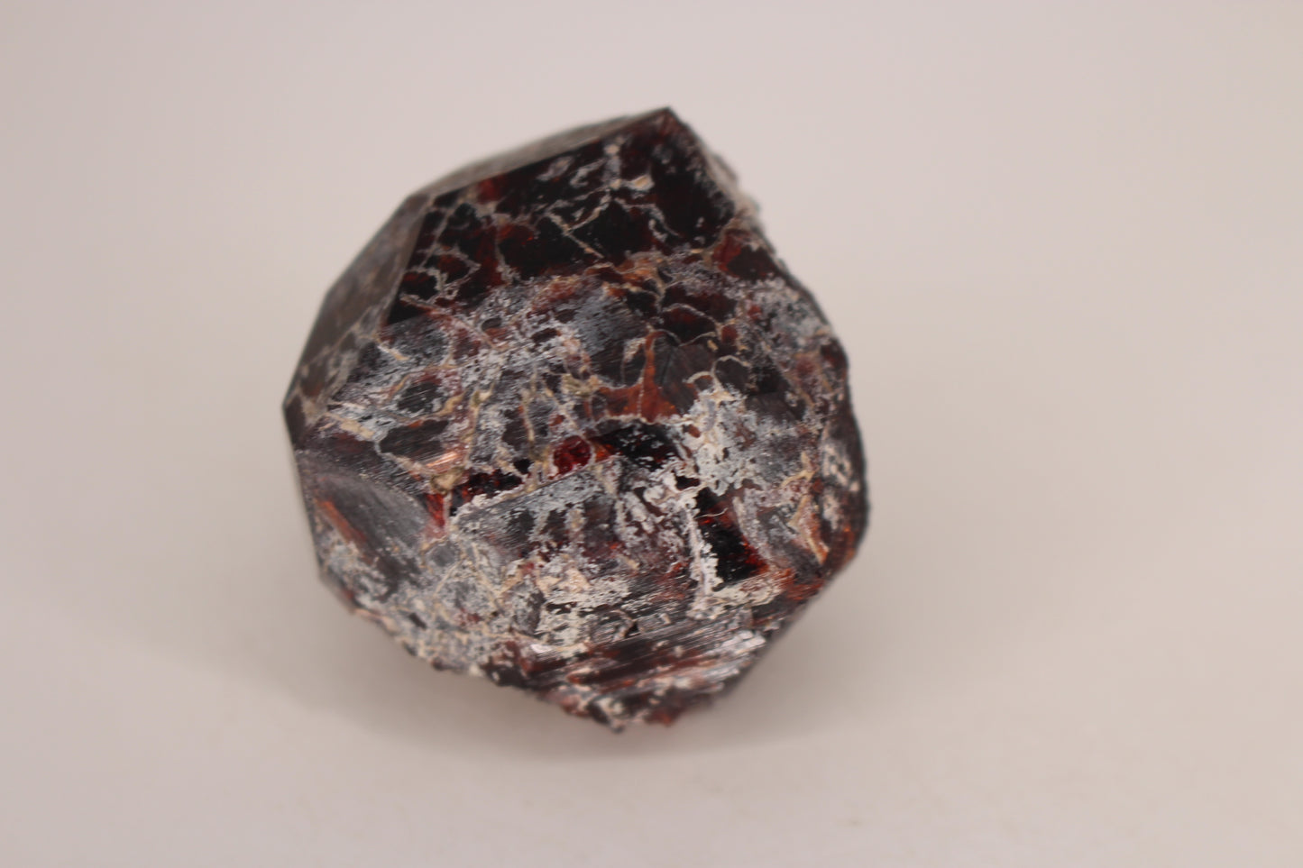 Etched Spessartine Garnet on Quartz w/ Schorl