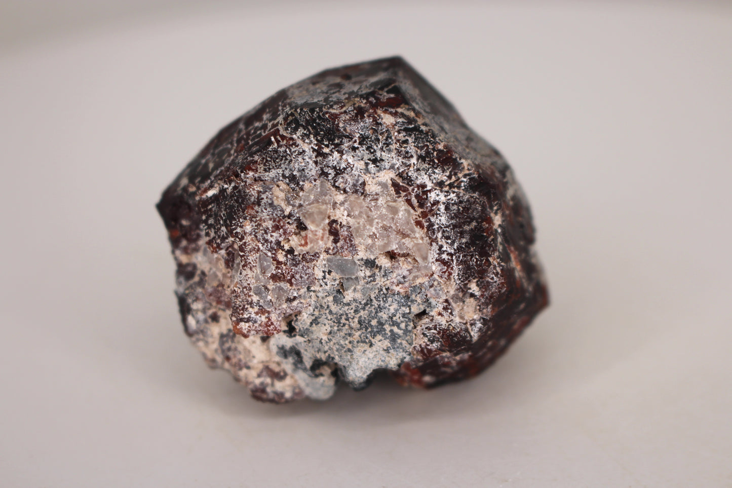 Etched Spessartine Garnet on Quartz w/ Schorl