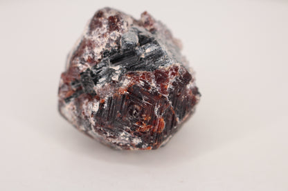 Etched Spessartine Garnet on Quartz w/ Schorl