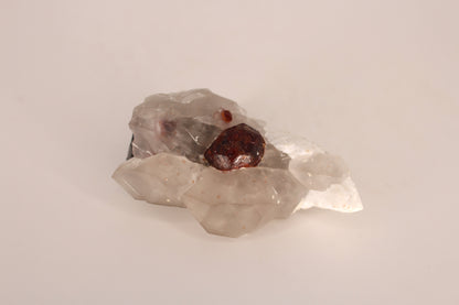 Etched Spessartine Garnet on Quartz w/ Schorl