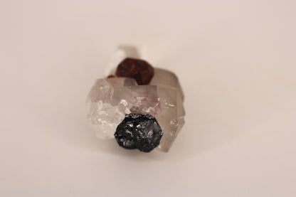 Etched Spessartine Garnet on Quartz w/ Schorl