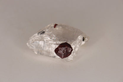 Etched Spessartine Garnet on Quartz