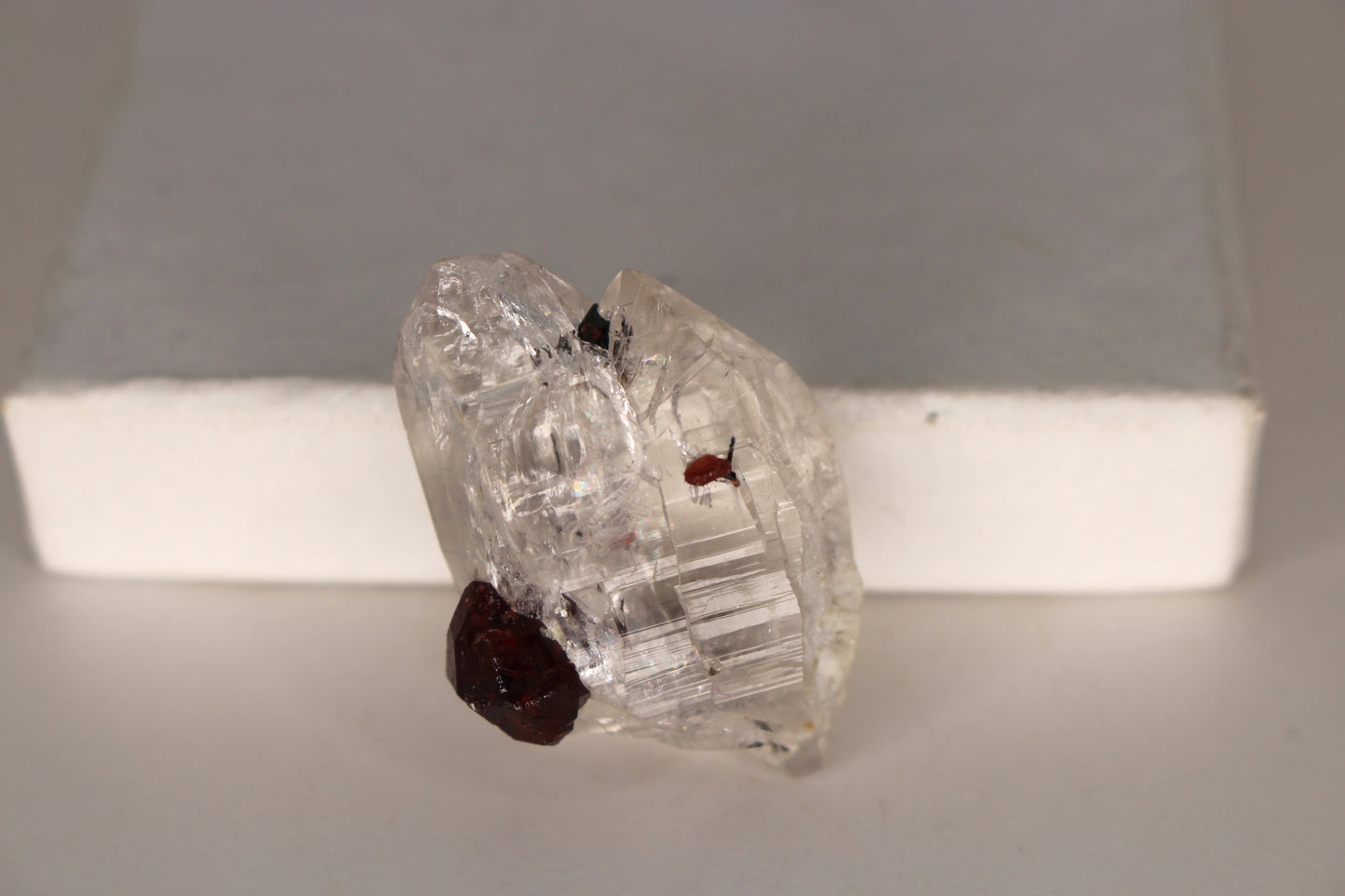 Etched Spessartine Garnet on Quartz