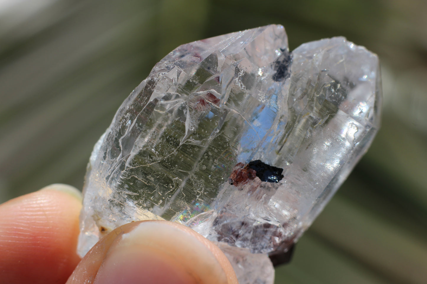 Etched Spessartine Garnet on Quartz