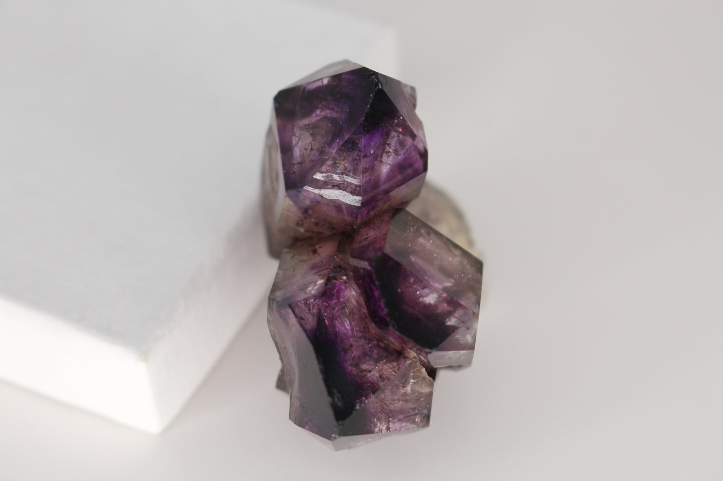 Tripled Hematite Included Double Terminated Amethyst