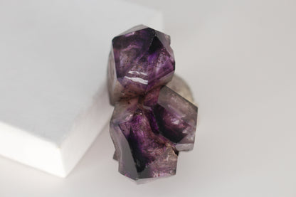 Tripled Hematite Included Double Terminated Amethyst