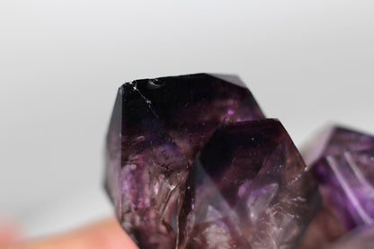 Tripled Hematite Included Double Terminated Amethyst