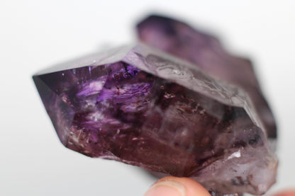 Tripled Hematite Included Double Terminated Amethyst