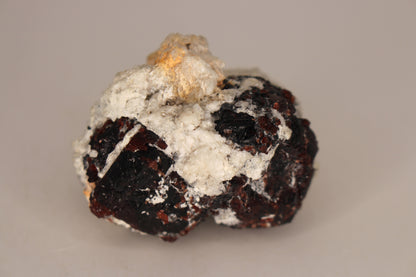 Etched Spessartine Garnet on Feldspar