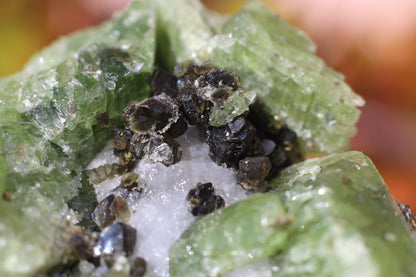 Diopside on Quartz w/ Mica