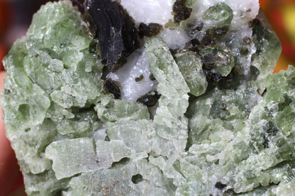 Diopside on Quartz w/ Mica