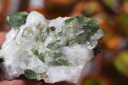 Diopside on Quartz w/ Mica