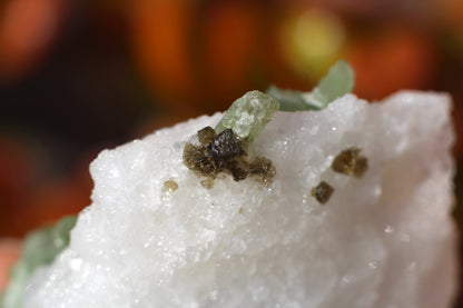 Diopside on Quartz w/ Mica