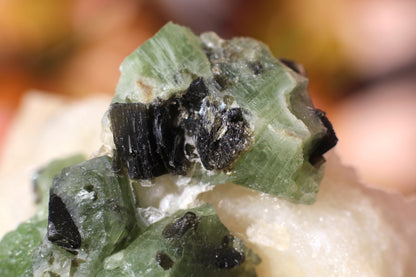 Diopside on Quartz w/ Mica