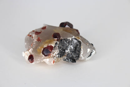 Spessartine Garnets on Quartz w/ Schorl