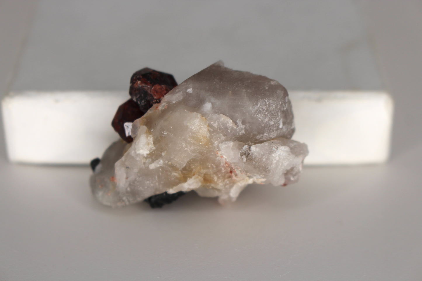 Spessartine Garnets on Quartz w/ Schorl